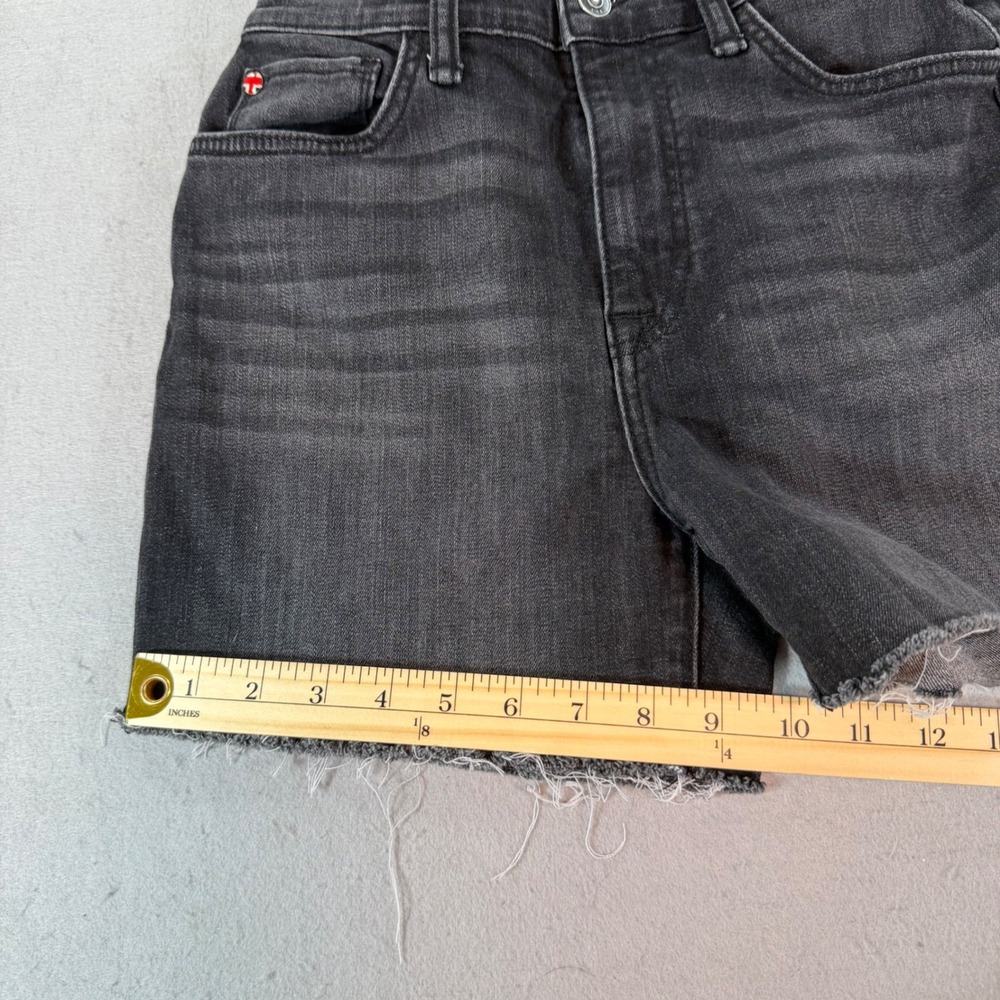 Hudson Noa High Rise Cutoff Shorts Womens 26 Black Wash Frayed Hem Denim - Picture 10 of 11
